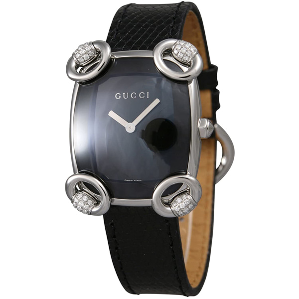 [추가비용없음] 구찌 YA117505 Horsebit Collection Diamond Black Lizard Watch