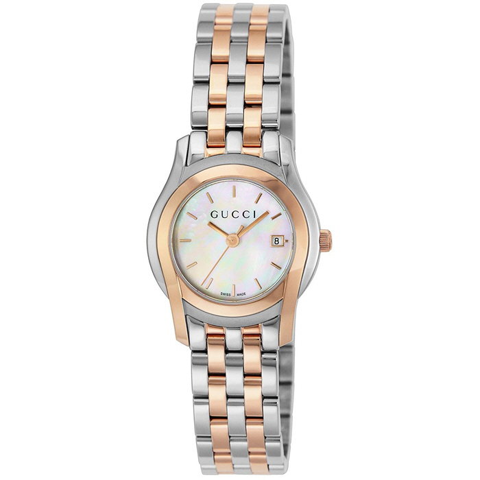[추가비용없음] GUCCI 구찌 시계 YA055538 화이트 쉘 × 핑크 골드 G 클래스 여성