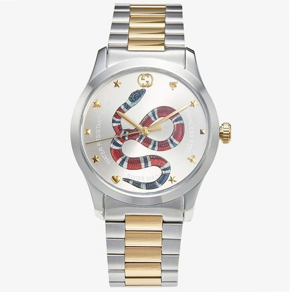 [추가비용없음] 구찌 GUCCI YA1264075 G-Timeless stainless steel and gold-plated watch