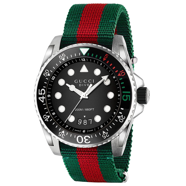 [추가비용없음] 구찌 GUCCI YA136209 Men&#039;s Nylon and Stainless Steel Swiss Quartz Watch