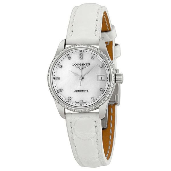 LONGINES L2.128.0.87.3 Master Automatic Mother of Pearl Diamond Dial Ladies Watch