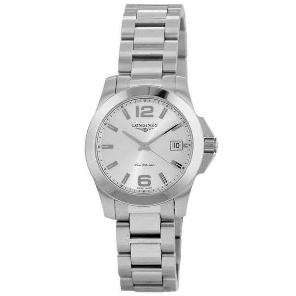 LONGINES L3.377.4.76.6 Conquest Silver Dial Ladies 34 mm Watch