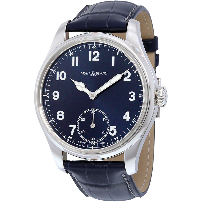 [추가비용없음] 몽블랑 MontBlanc 113702 1858 Blue Dial Leather Watch
