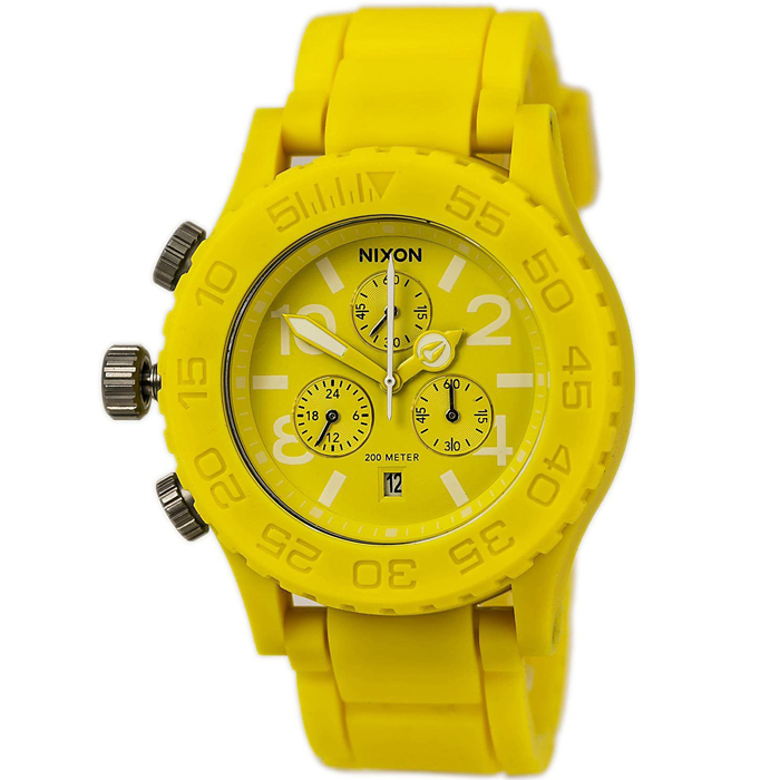 [추가비용없음] 닉슨 NIXON 42-20 Chronograph Yellow Rubber Unisex Watch A309250